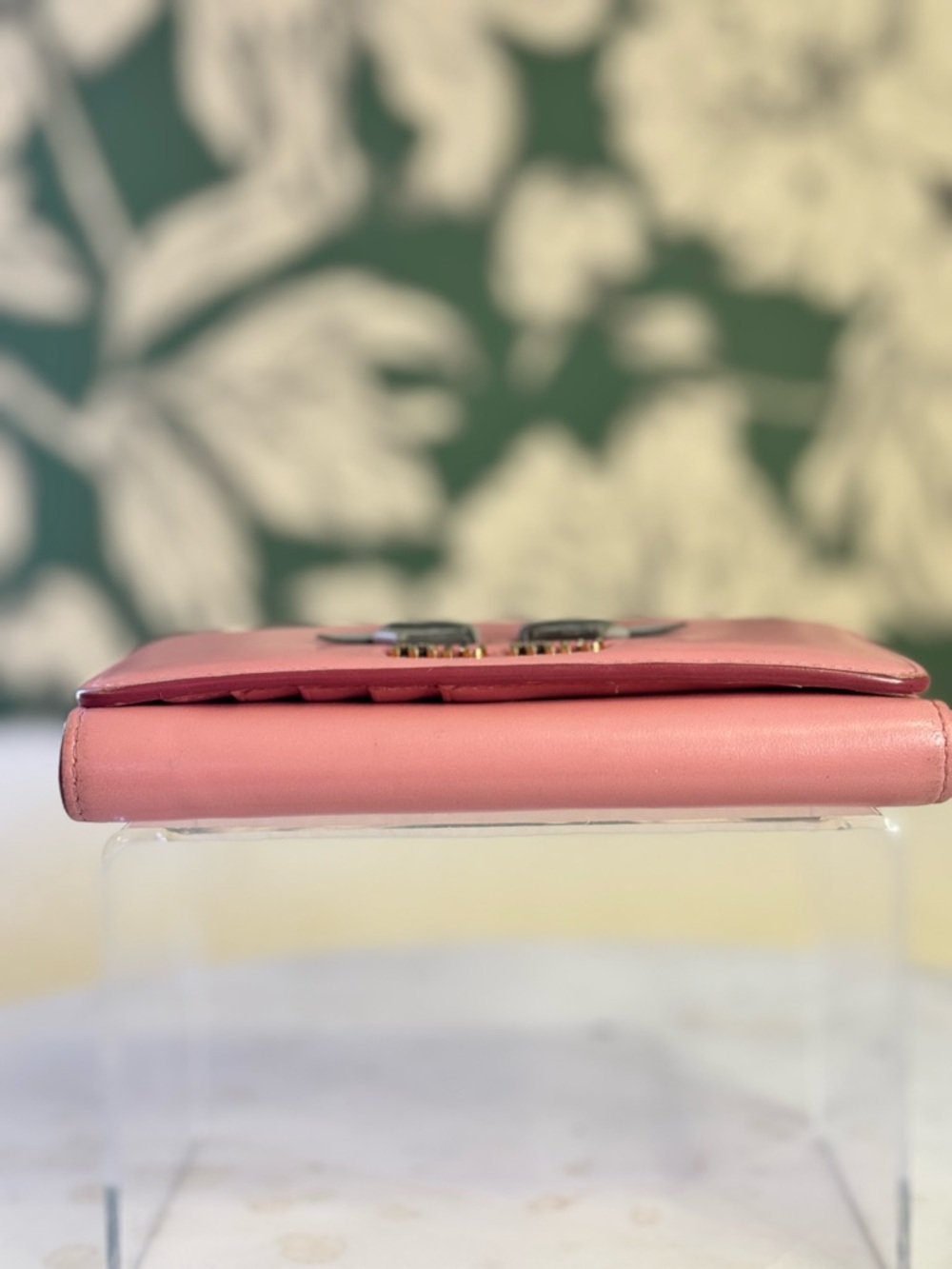 Miu Miu Pink Leather Bow Trifold Wallet EUC - Picture 9 of 13